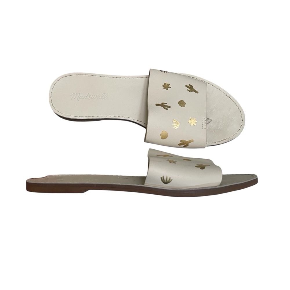 Madewell The Boardwalk Post Slide Sandal Cactus Embossed Edition Size 9 SOLD OUT